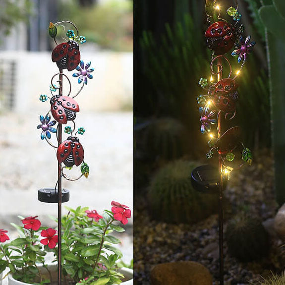 Rynx | GardenGlow Solar Garden Light | Metal Design | Butterfly, Dragonfly, Hummingbird | Landscape Lighting