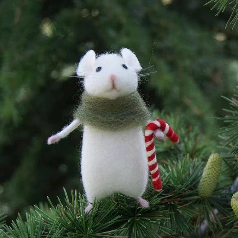 Rynx | Felt Mouse and Pumpkin Ornament