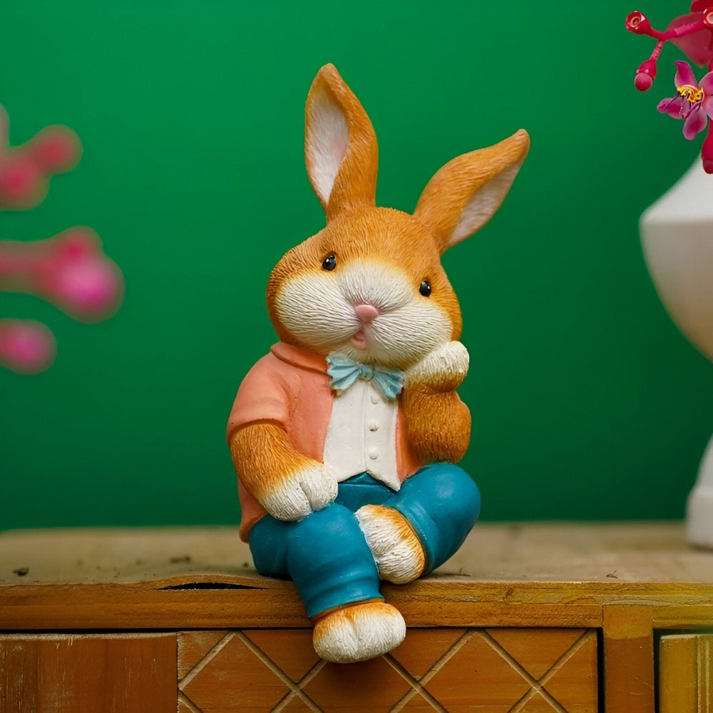 Rynx | WhimsiBunny – Sitting Rabbit Sculpture for Playful and Modern Desk or Shelf Decoration