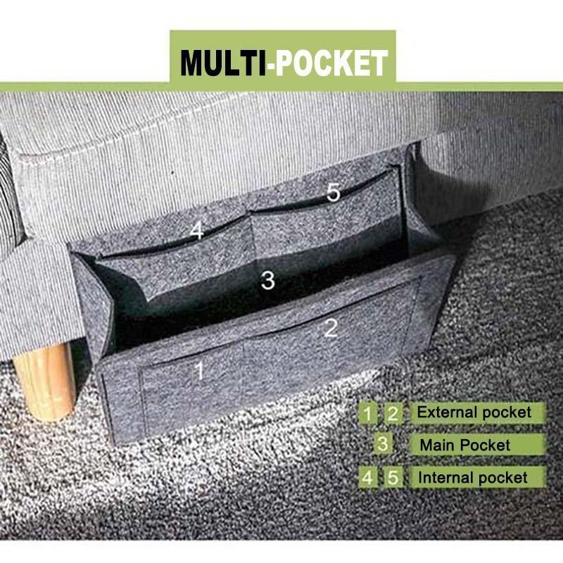 Rynx | Sofa Nightstand Felt Storage Bag with Pockets Hanging Organizer