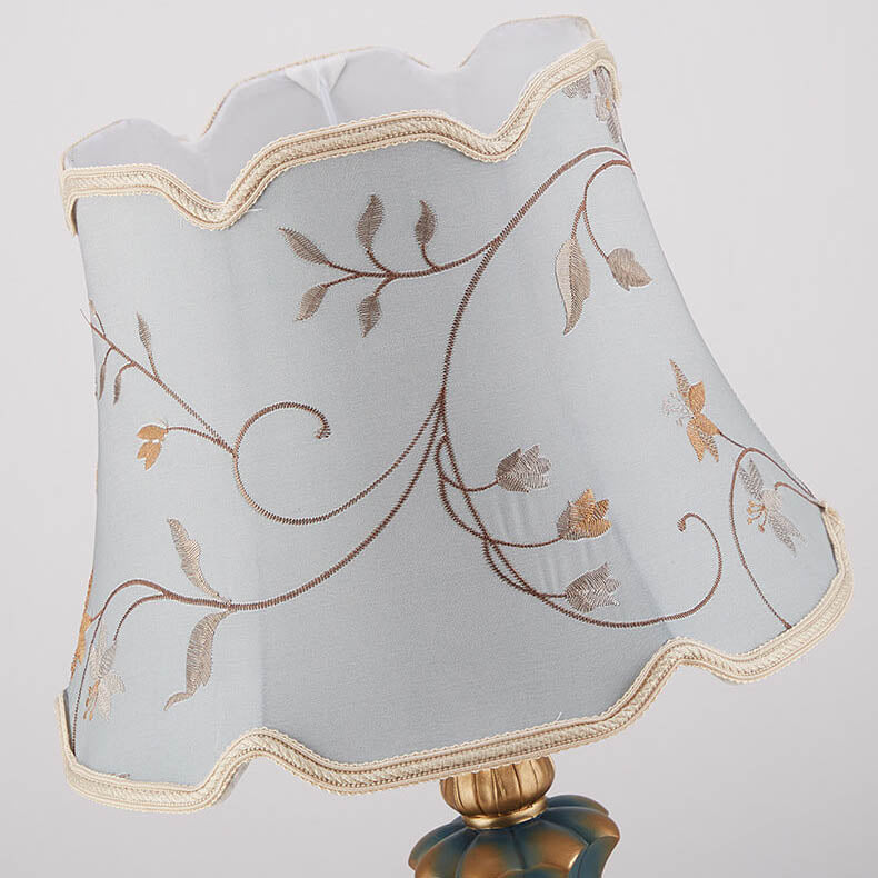 Rynx | Round Fabric Resin Base Classic 1-Light Table Lamp