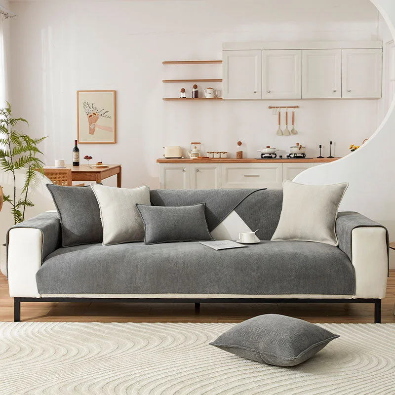 Rynx | Herringbone Chenille Fabric Furniture Protector Sofa Cover