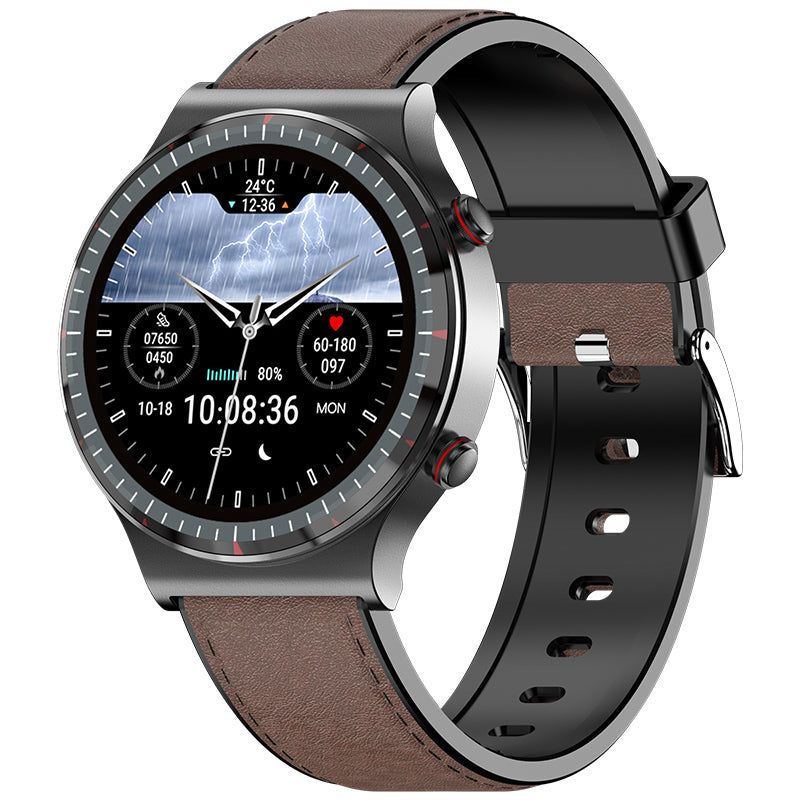 RYNX | Cfda Ekg Blood Oxygen Heart Rate Health Monitoring Smart Watch Classic Black Brown