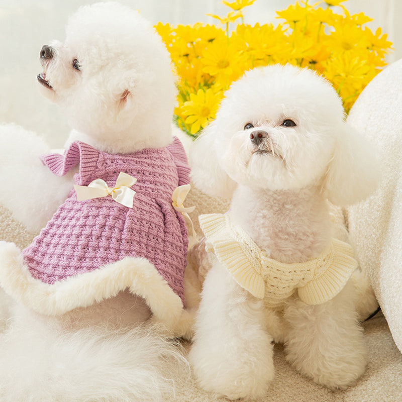 Rynx | Knit Dog Cat Sweater Dresses Keep Warm for Fall Winter