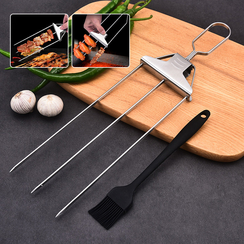 Rynx | 3-Way Grill Skewers, Stainless Steel Skewers For Bbq
