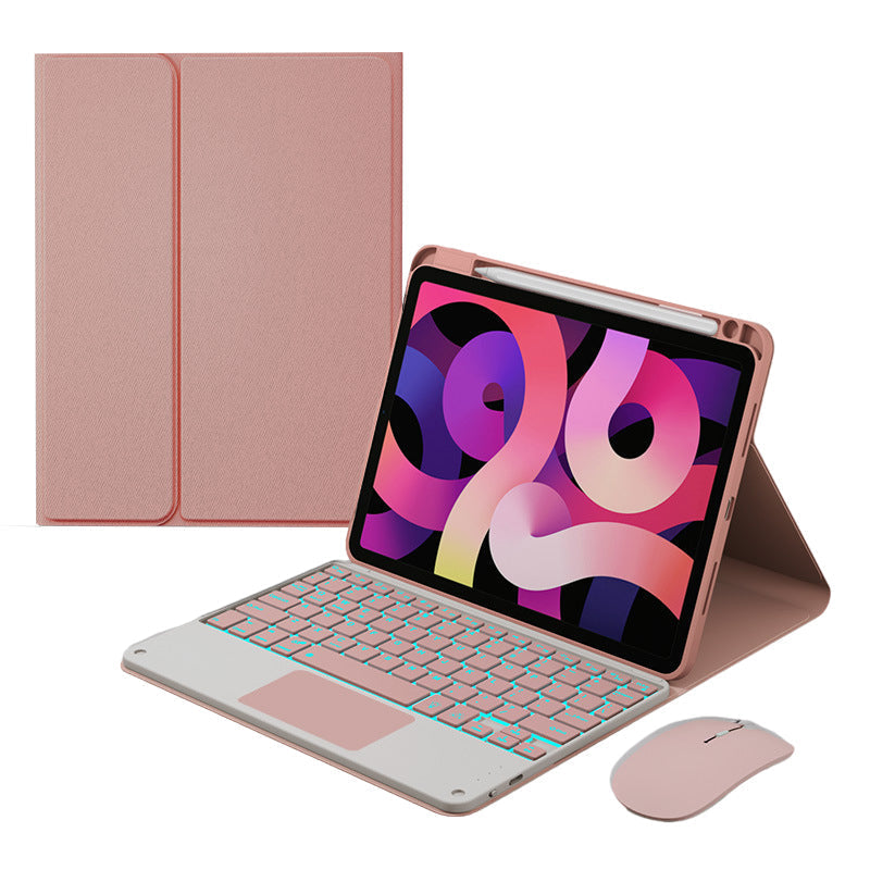 RYNX | Detachable Wireless Keyboard With Case And Pen Holder Pink Touch keyboard + mouse in the same color
