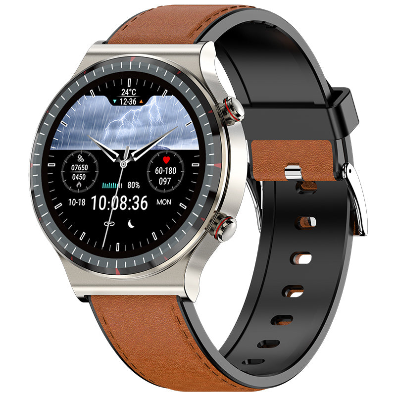 RYNX | Cfda Ekg Blood Oxygen Heart Rate Health Monitoring Smart Watch Premium Silver Khaki
