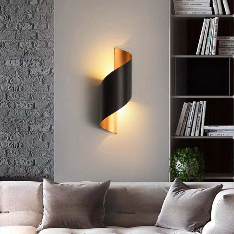 Rynx | Orr Modern LED Wall Lamp, Spiral, Indoor, White/Black, Metal