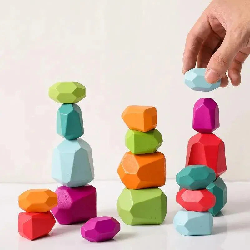 Rynx | Colorful Wooden Building Blocks Set for Creative Learning and Logical Development