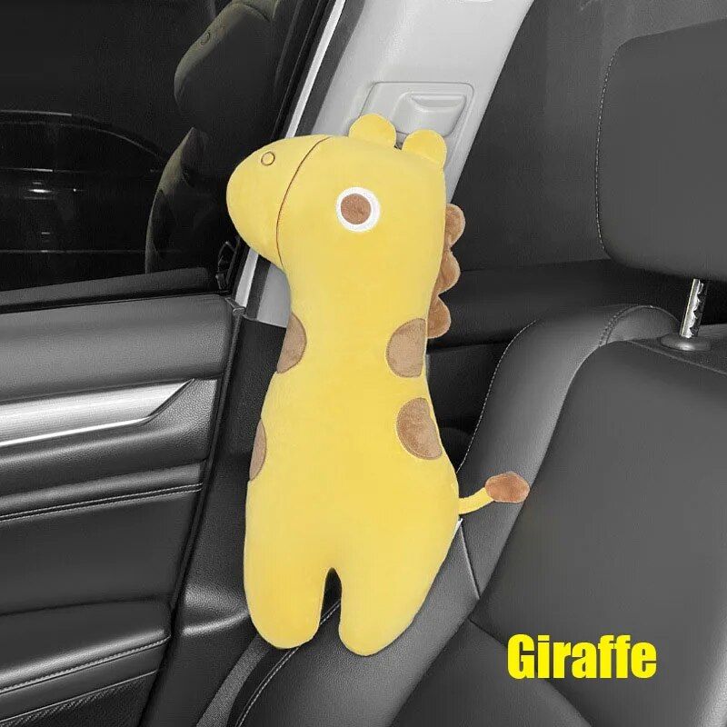 Rynx | Plush Cartoon Animal Car Seat Belt Covers for Kids: Universal Shoulder Padding Protector