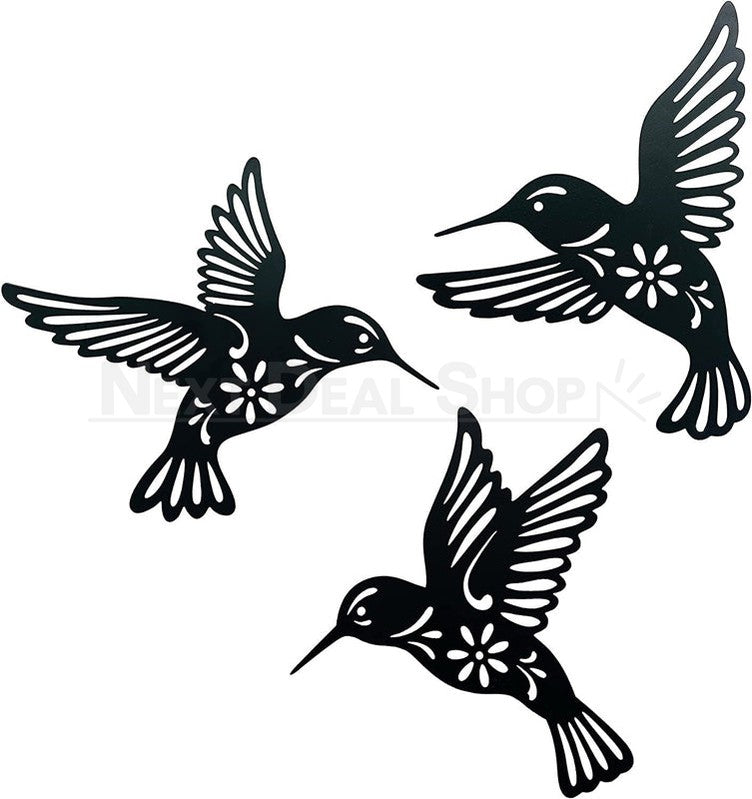 Rynx | 3 Pcs - Metal Hummingbird Wall Decor