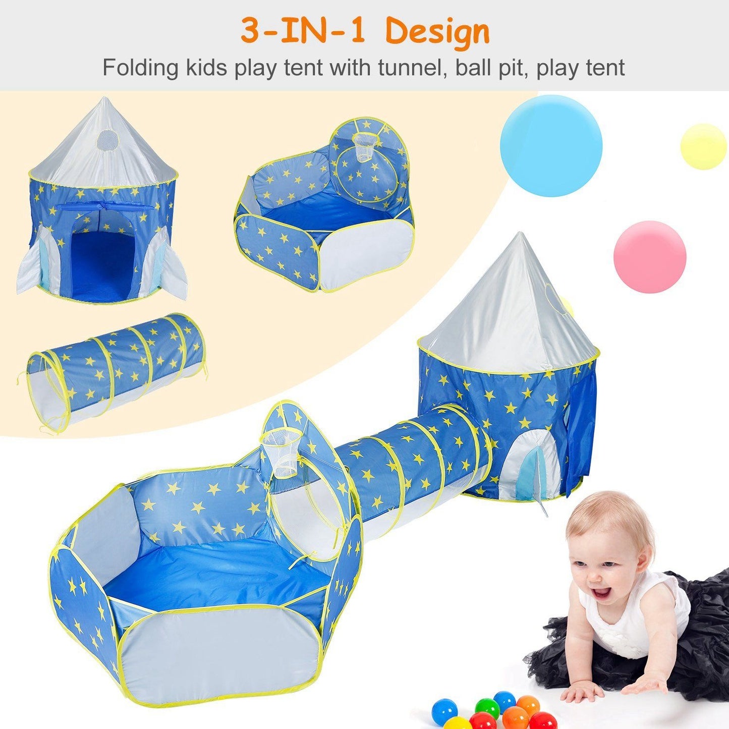 Rynx | 3-in-1 Kids Play Tent Ball Pit Set
