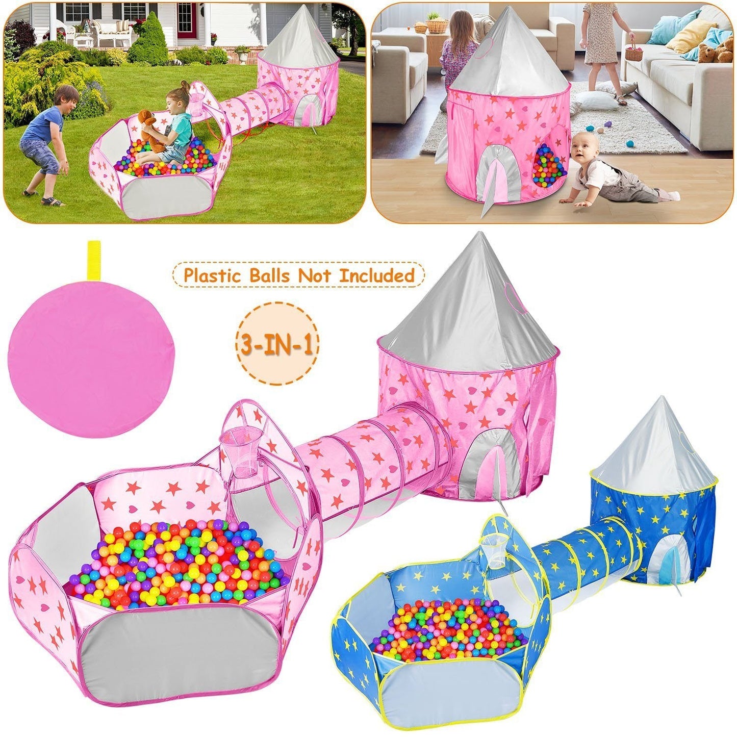 Rynx | 3-in-1 Kids Play Tent Ball Pit Set