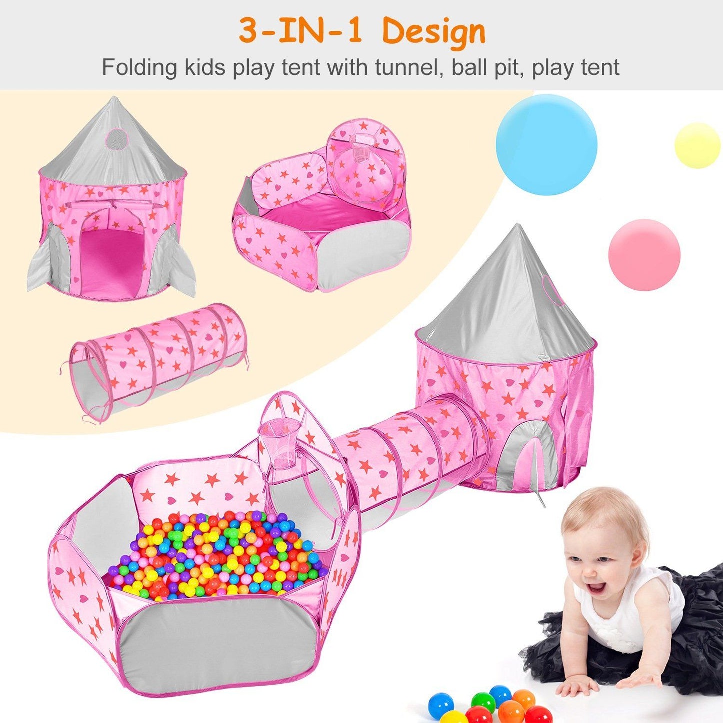 Rynx | 3-in-1 Kids Play Tent Ball Pit Set