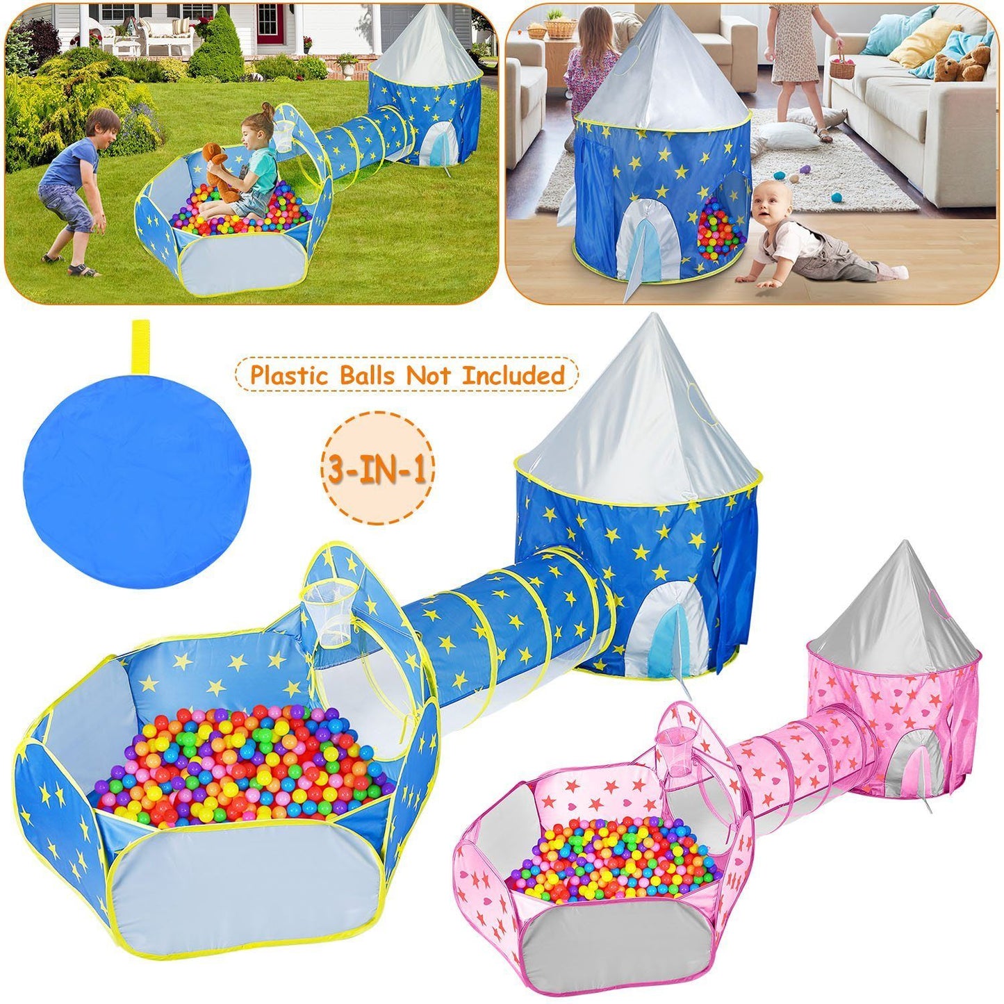 Rynx | 3-in-1 Kids Play Tent Ball Pit Set