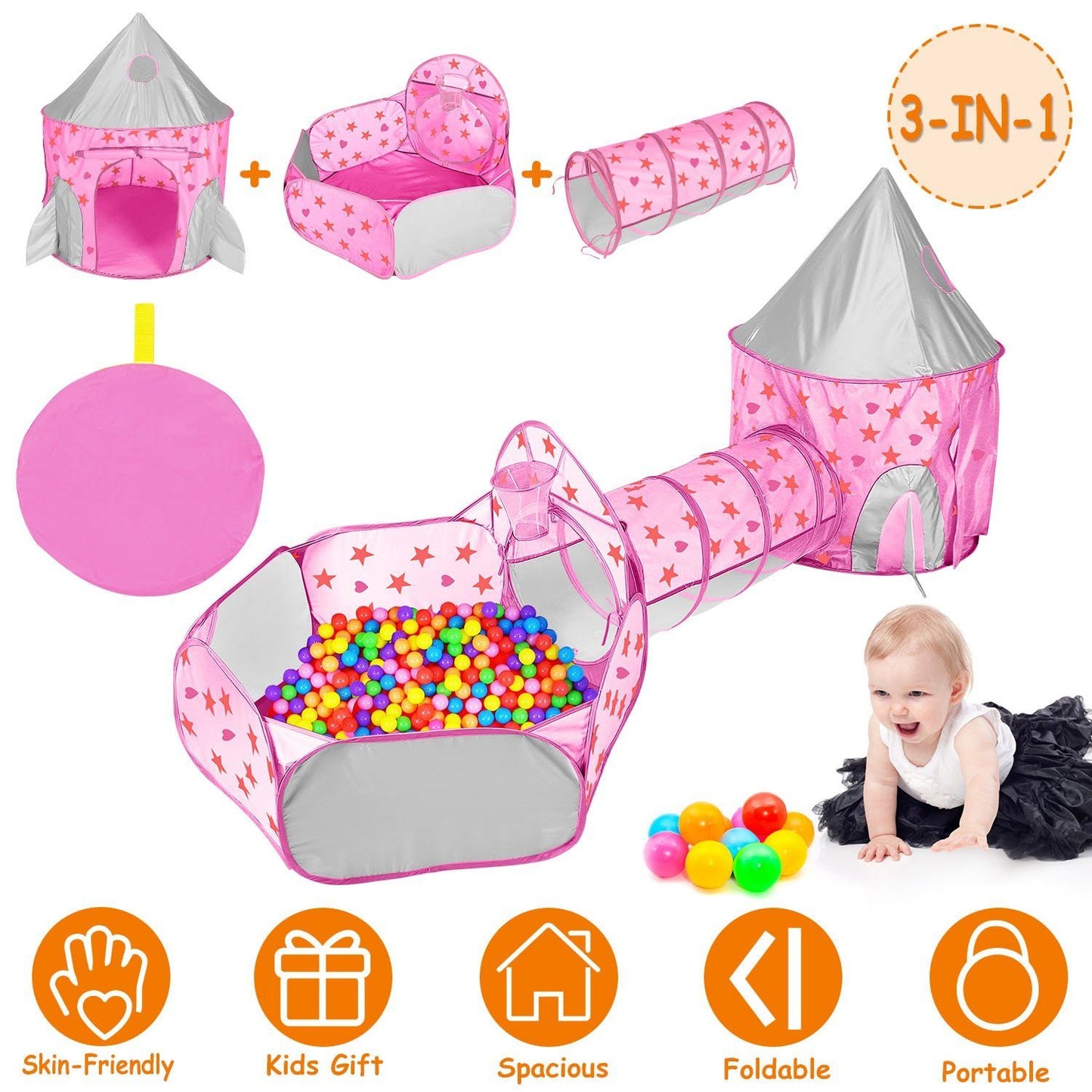 Rynx | 3-in-1 Kids Play Tent Ball Pit Set