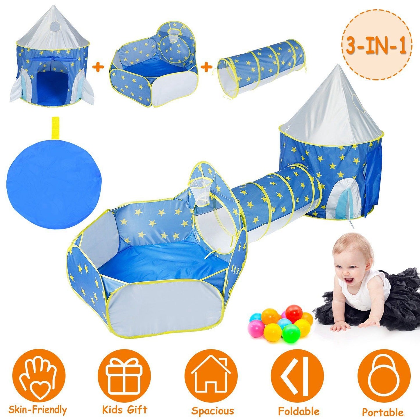 Rynx | 3-in-1 Kids Play Tent Ball Pit Set