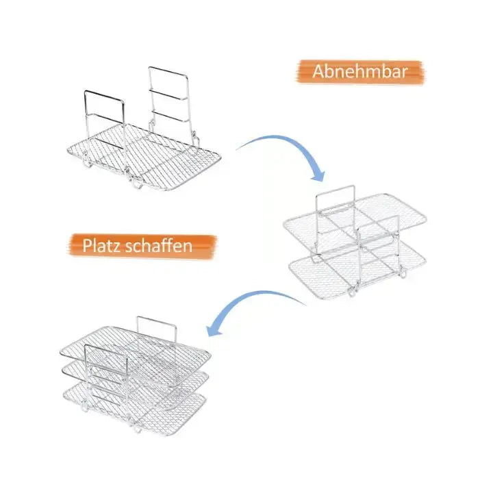 Rynx | 3-tier stainless steel air fryer rack for versatile cooking