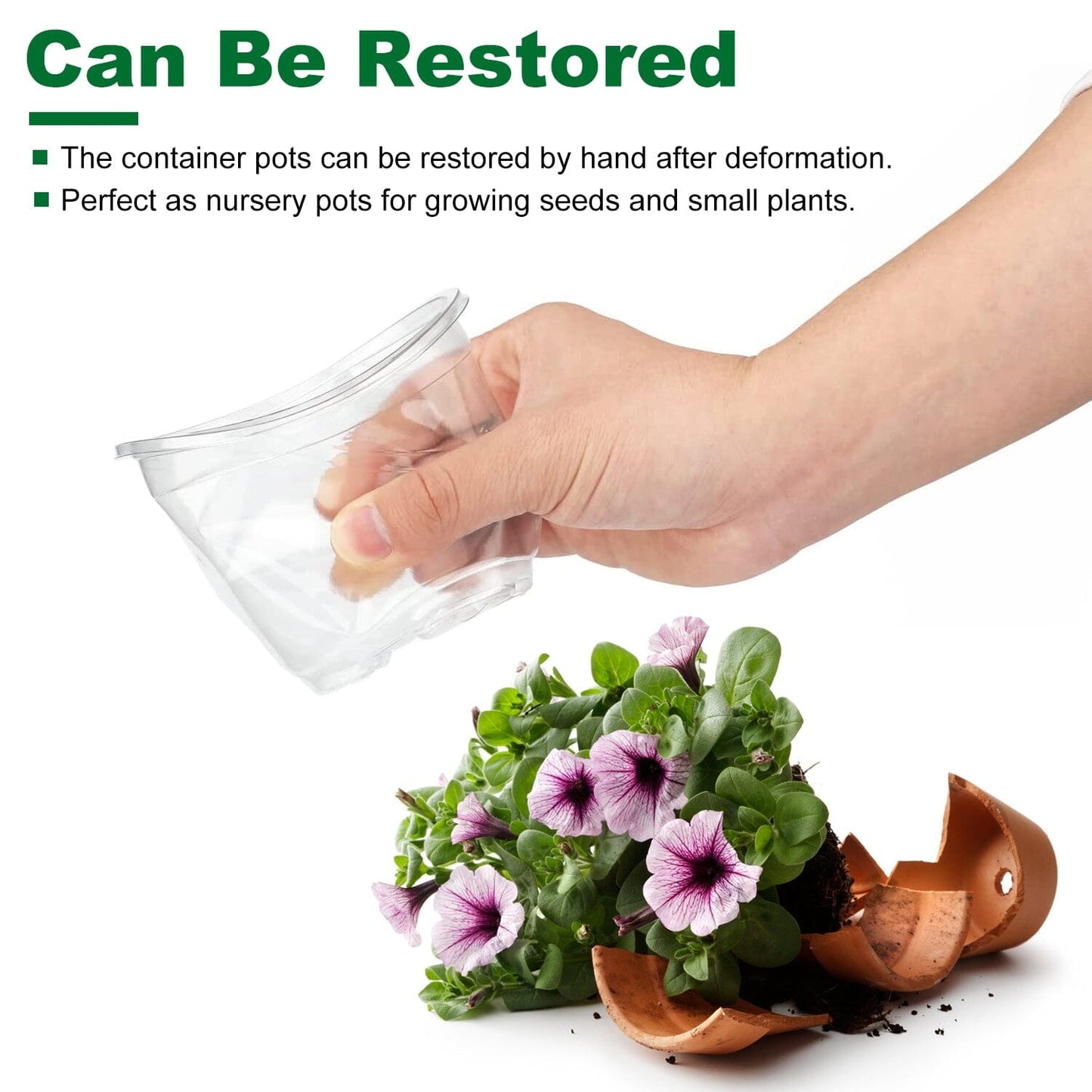 Rynx | 30 pieces: Plant nursery pots PET Flower seed starter pots Container with dome and drainage hole