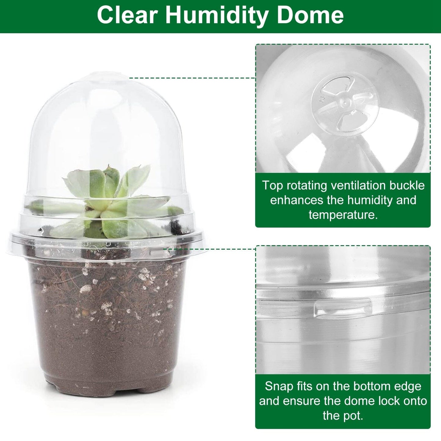 Rynx | 30 pieces: Plant nursery pots PET Flower seed starter pots Container with dome and drainage hole