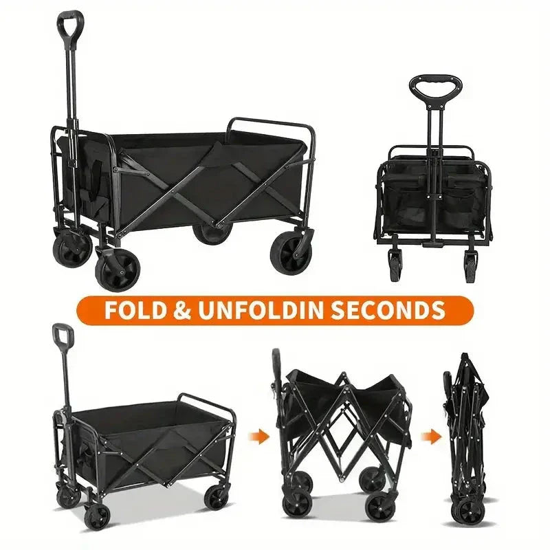 Rynx | Heavy Duty Utility Portable Folding Outdoor Beach Garden Cart With 360° All-Terrain Wheels