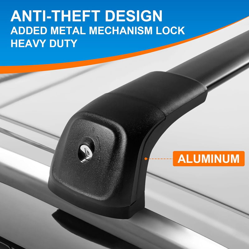 Rynx | Roof Rack Cross Bars for Audi Q7 2016-2024 Lockable Rooftop Aluminum Crossbar Luggage Cargo Ladder