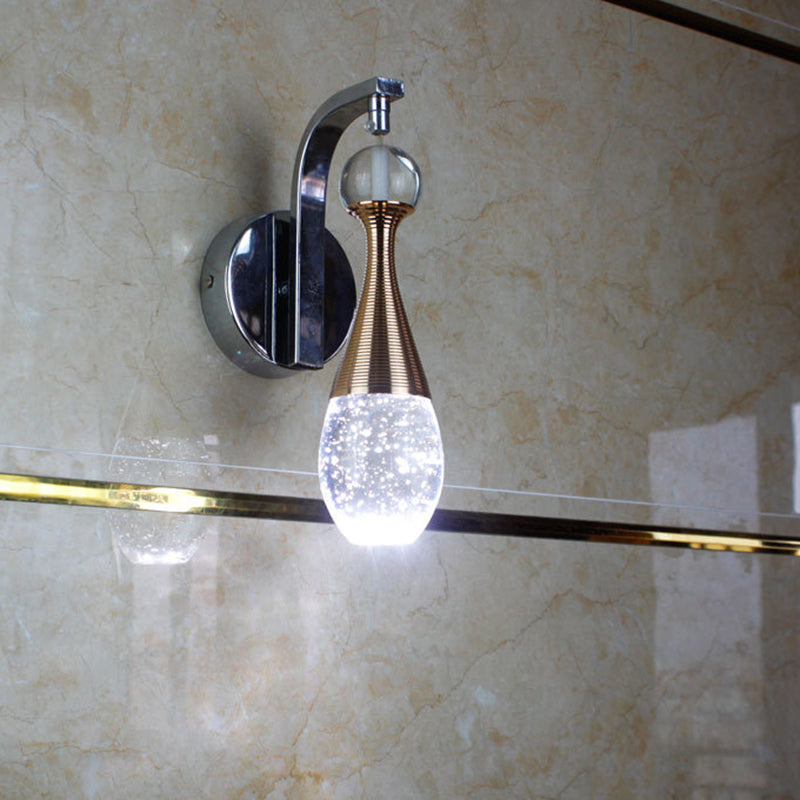 Rynx | Chrome LED Wall Light Lighting Traditionalism Bubble Crystal Drop Wall Light in Warm/White Light