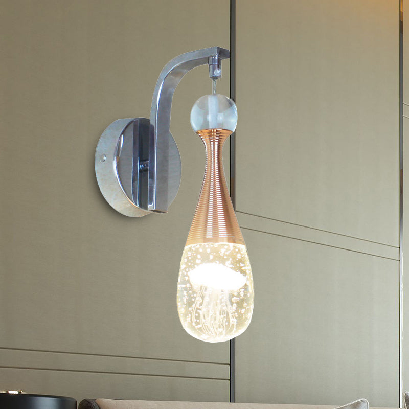 Rynx | Chrome LED Wall Light Lighting Traditionalism Bubble Crystal Drop Wall Light in Warm/White Light