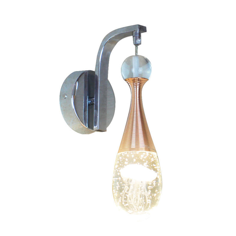 Rynx | Chrome LED Wall Light Lighting Traditionalism Bubble Crystal Drop Wall Light in Warm/White Light