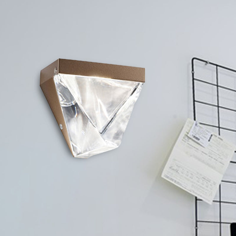Rynx | LED Crystal Wall Light Minimalism Black/Gold Triangle Living Room Wall Mount Lighting