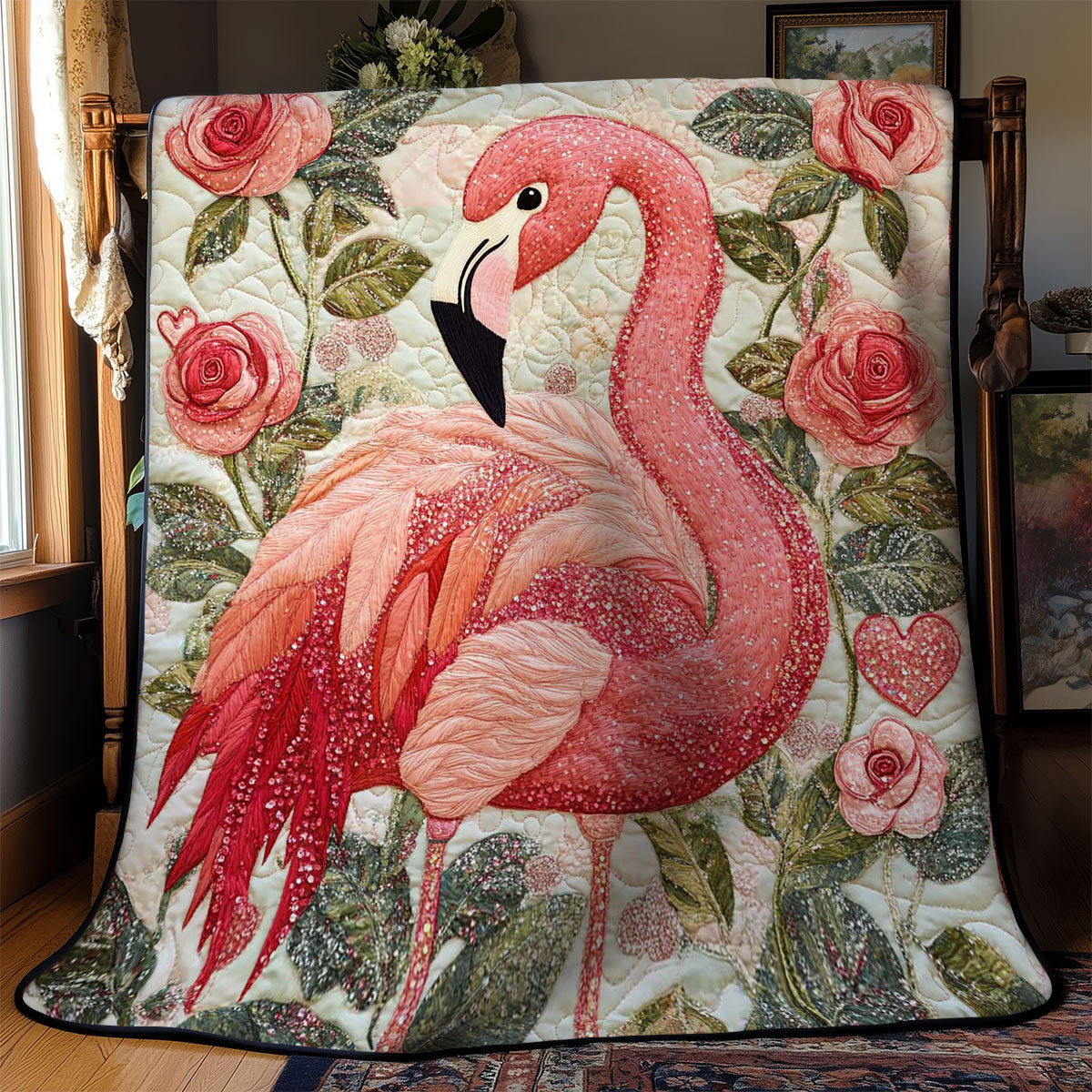 Rynx | Flamingo and Roses Quilt