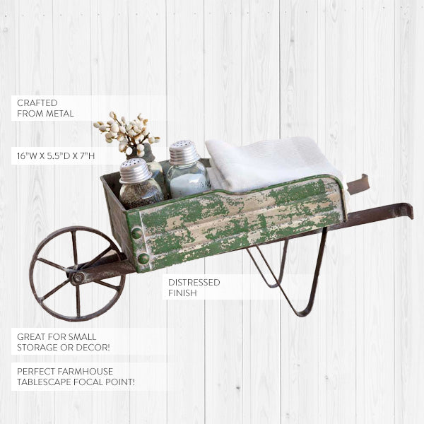 Rynx | Vintage Green Wheelbarrow Decor