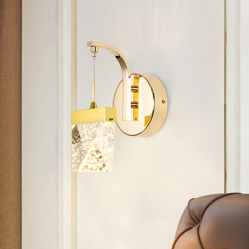 Rynx | Geometric Living Room Wall Light Vintage Bubble Crystal LED Gold Wall Lighting Fixture for Bedroom