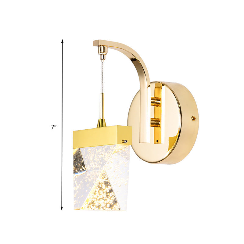 Rynx | Geometric Living Room Wall Light Vintage Bubble Crystal LED Gold Wall Lighting Fixture for Bedroom