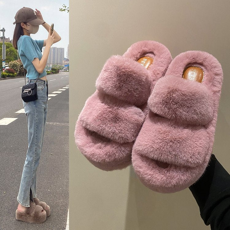 Rynx | Leisure Fleece-lined Platform Slippers