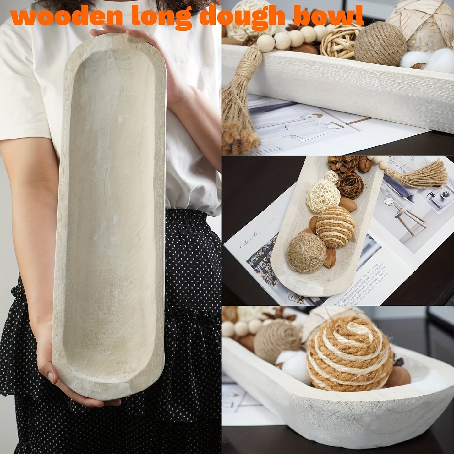Rynx | WoodServe-dough bowl - Hand-carved wooden decorative bowl for table decor