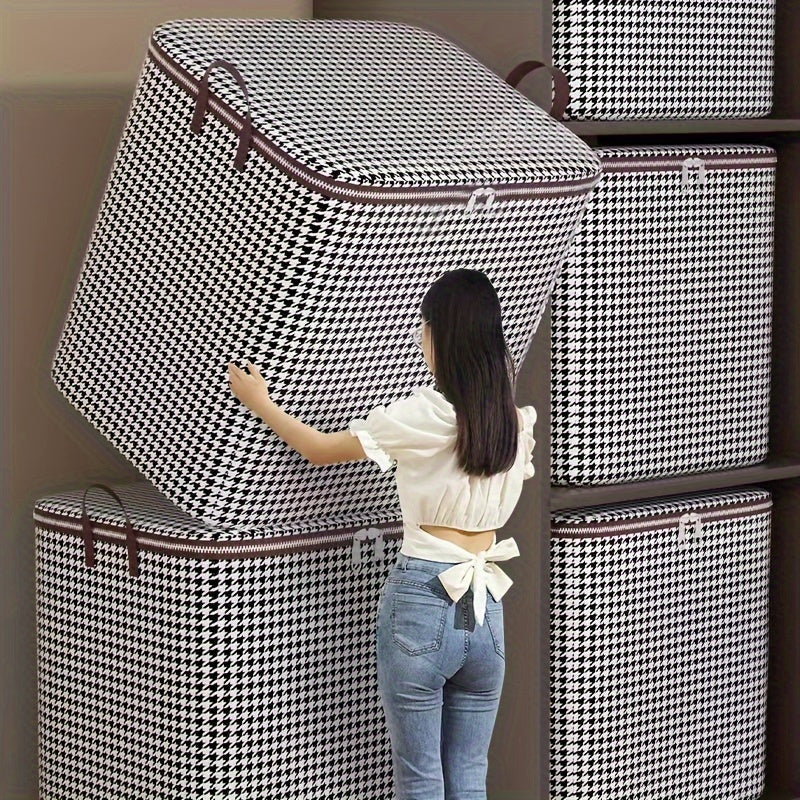 Rynx | Foldable Houndstooth Storage Bins with Handles
