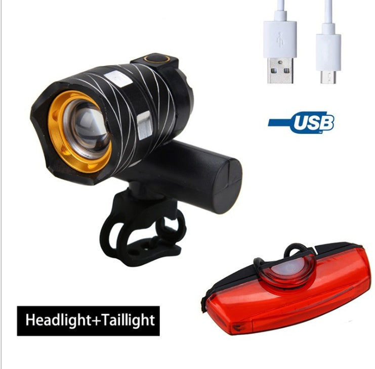 Rynx | New bicycle USB light Highlight warning light Mountain bike headlights Charger headlight accessories