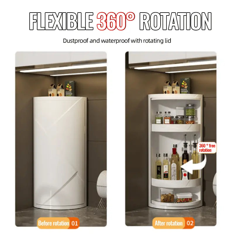 Rynx | 360° Redatable Corner Shelf – Space-Saving Organizer