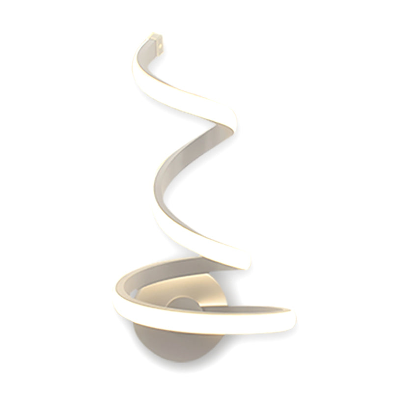 Rynx | LED Dining Room Wall Light Modernist White Wall Mounted Lamp with Spiral Acrylic Shade
