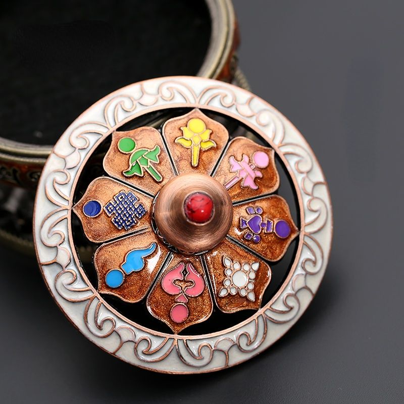 Rynx | Legin plate incense burner household Tibetan Eight Treasures Eight Luck Sandalwood incense burner Nepal tea ceremony offerings