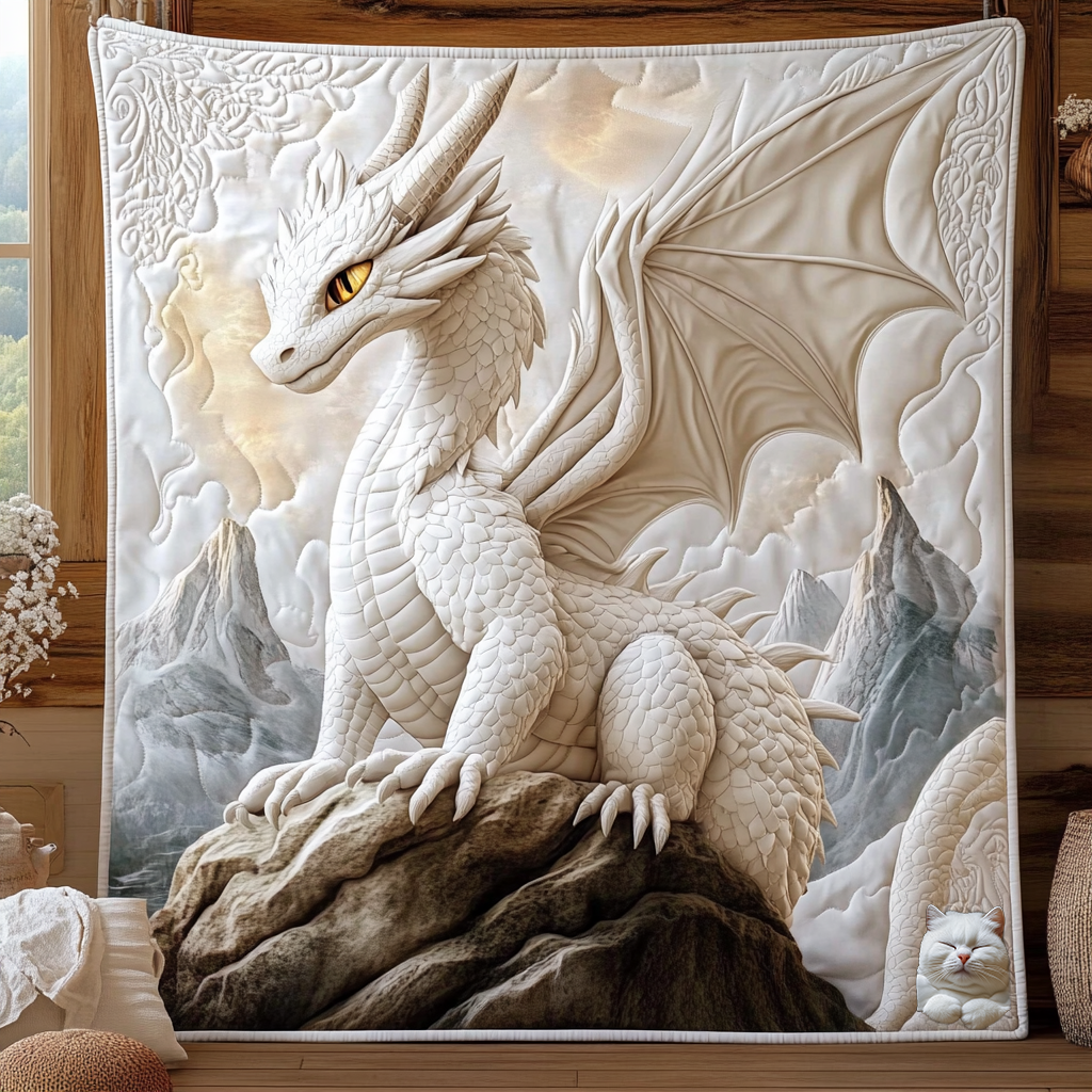 Rynx | Majestic White Dragon Blanket