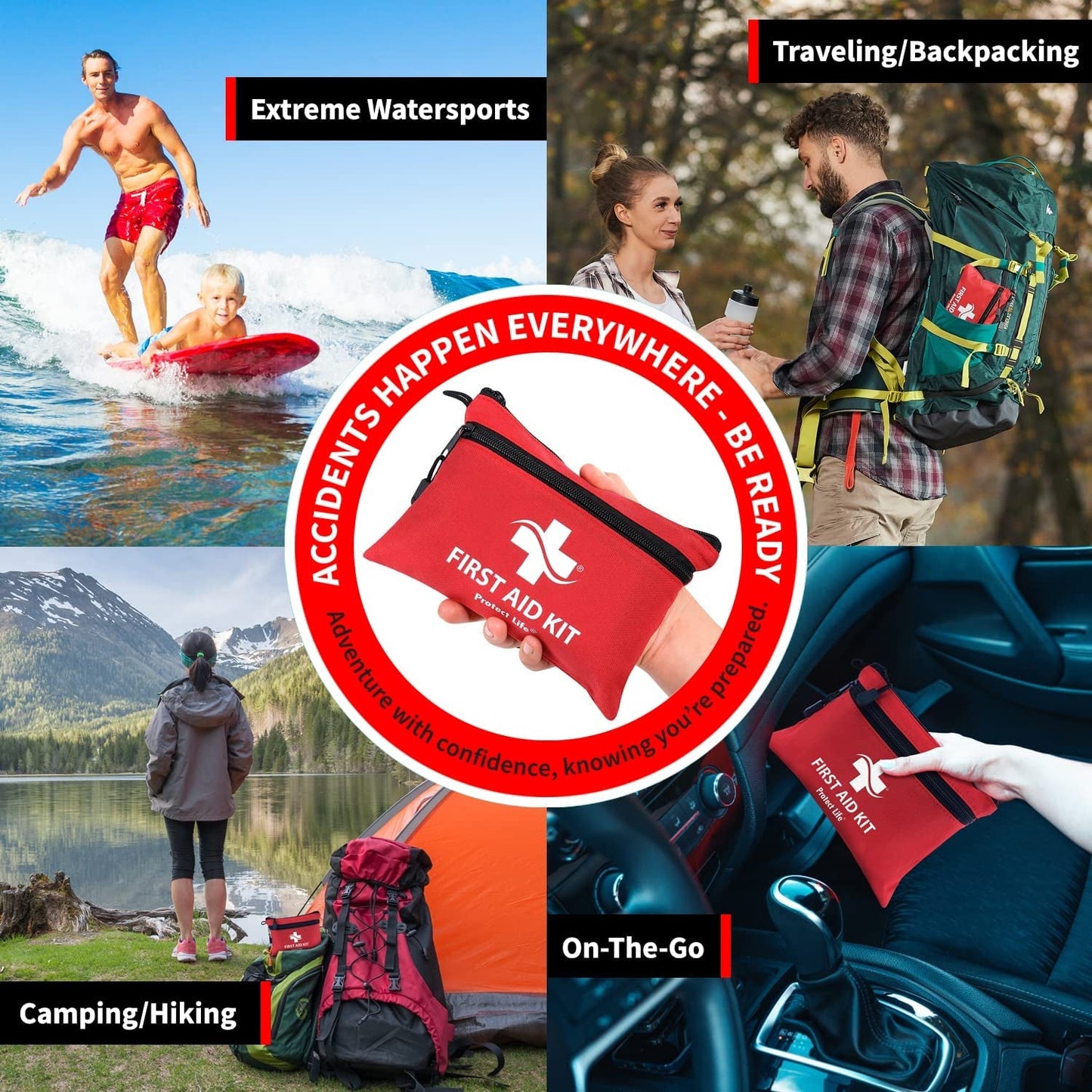 Rynx | First Aid Kit for Home/Businesses - Emergency Kit/Travel First Aid Kit for Car. Small, Mini First Aid Bag Survival/Medical Kit. Hiking First Aid Kit Camping/Backpack kit