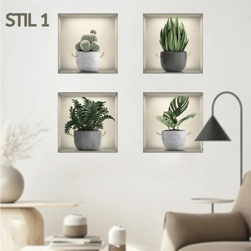 Rynx | 3D self-adhesive plant sticker set