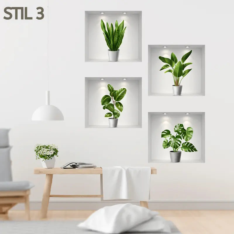 Rynx | 3D self-adhesive plant sticker set