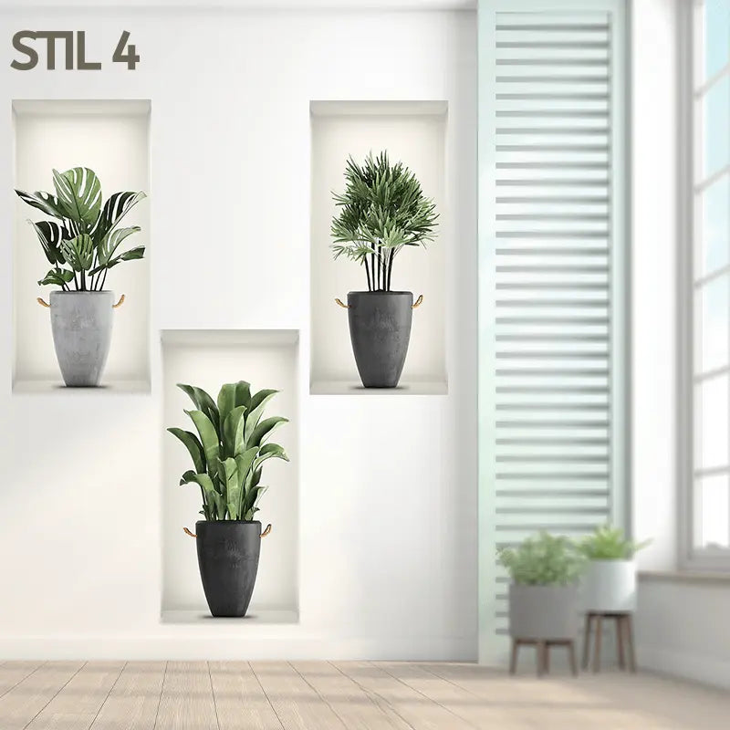 Rynx | 3D self-adhesive plant sticker set
