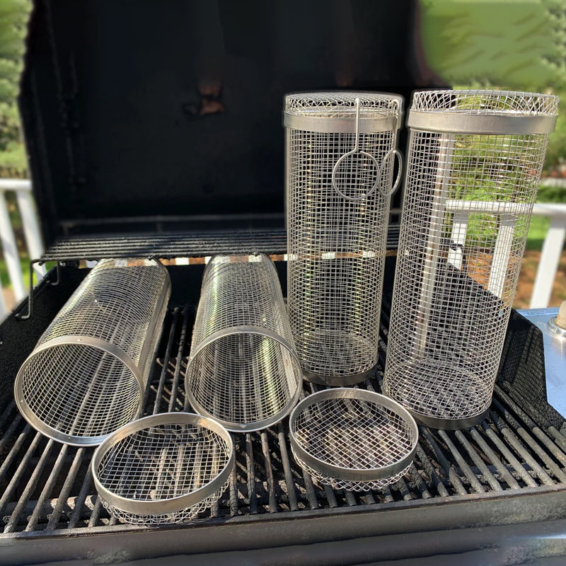 Rynx | Stainless Steel Rolling Bbq Grill Basket