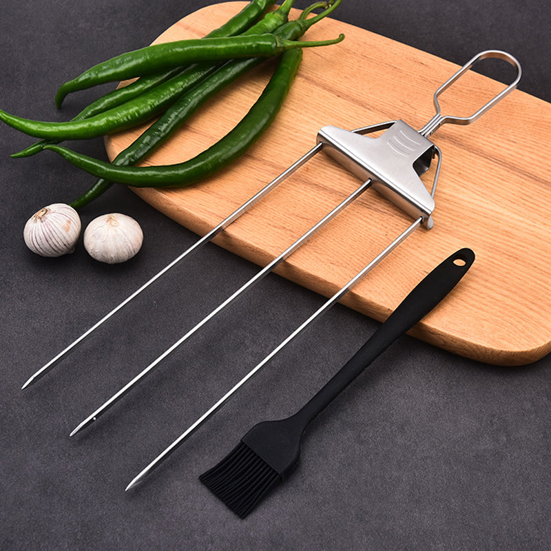 Rynx | 3-Way Grill Skewers, Stainless Steel Skewers For Bbq