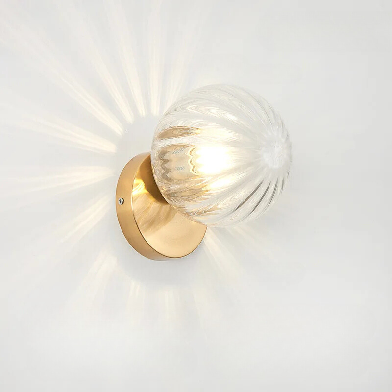 Rynx | GoldLicht - Modern Golden Wall Lamp With Glass Sphere
