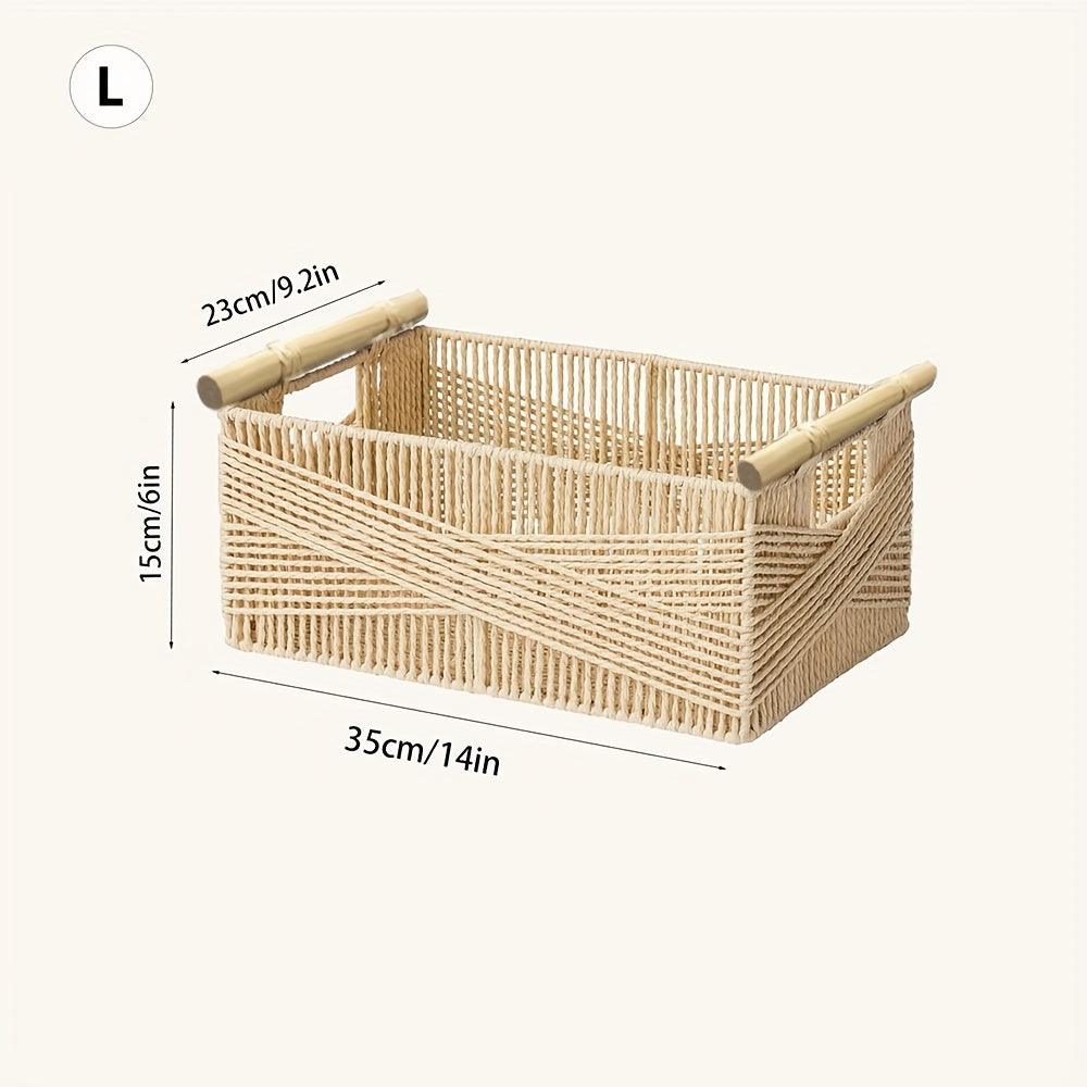 Rynx | Charming Oversized Rattan Storage Basket with Comfortable Handles - Stylish Open Organizer for Any Room
